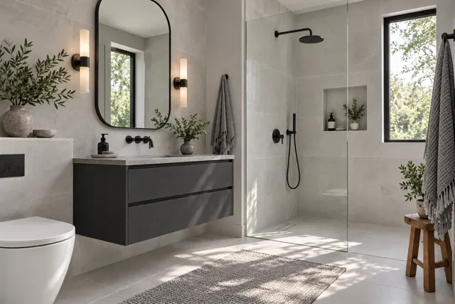 Clean & contemporary illustrative bathroom concept